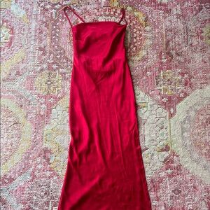 Burgundy Slip Midi Dress
